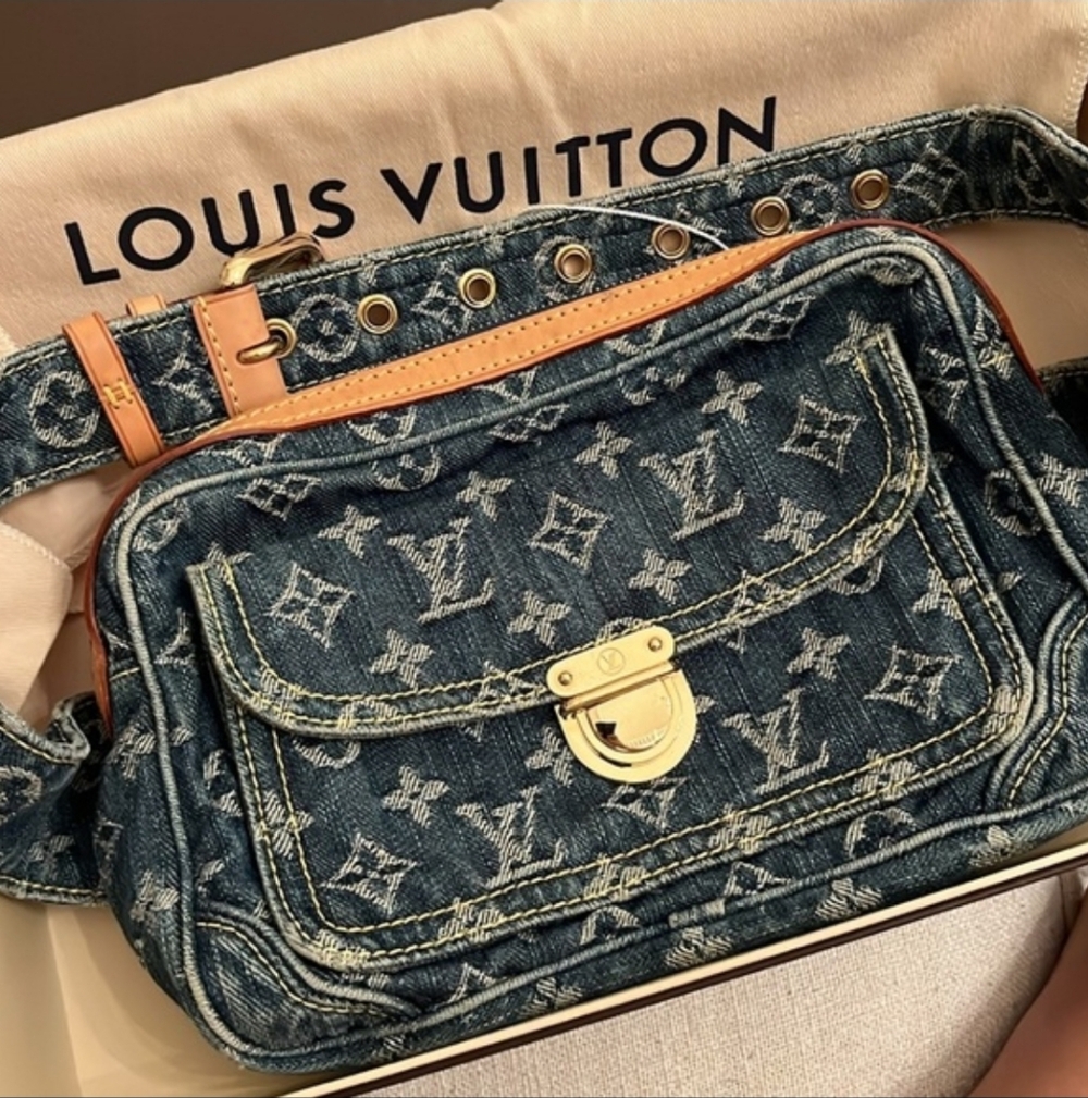 RARE LOUIS VUITTON Monogram Denim Bum Bag.